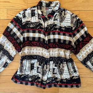 VTG Simon Chang Multicolor Geometric Shirt